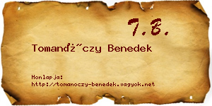 Tomanóczy Benedek névjegykártya